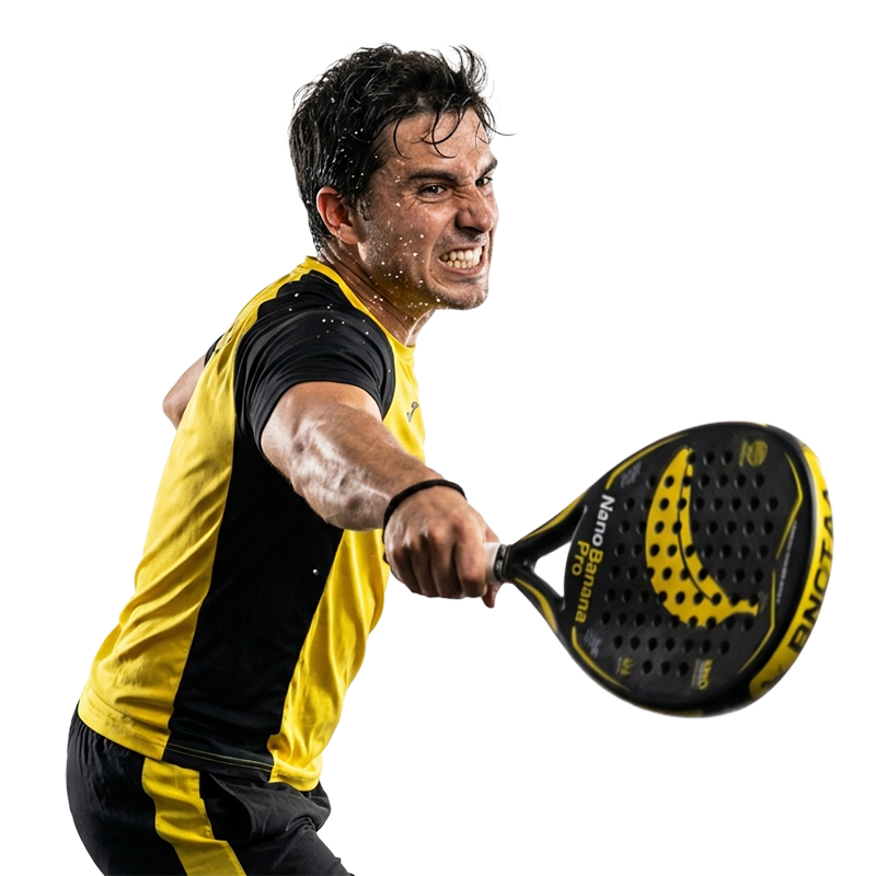 Padel player in action